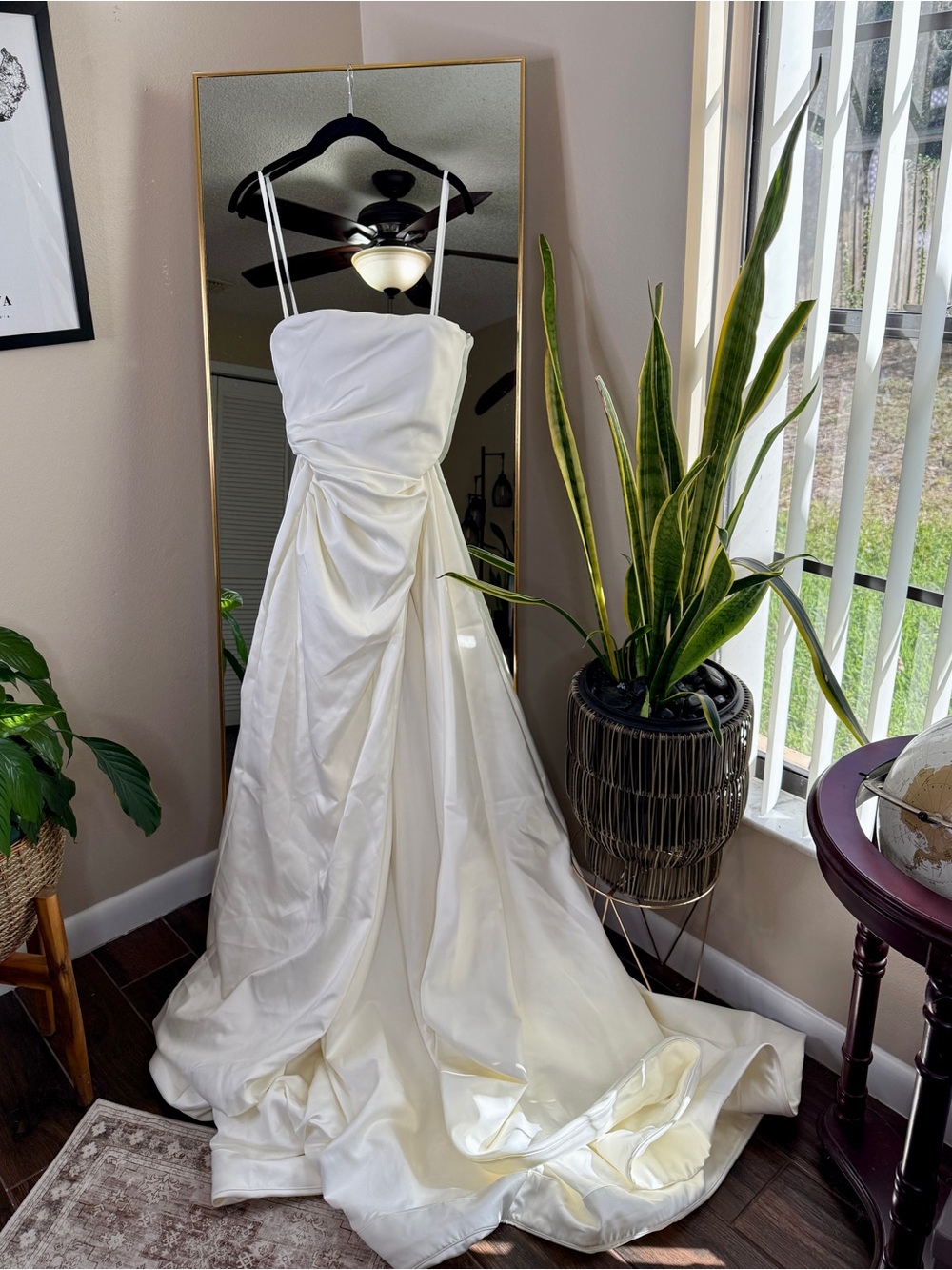 House of CB SABRINA Ivory Satin Strapless Bridal Gown NWT - Picture 9 of 16